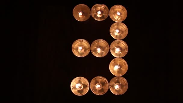 Digits made of candles — Stock Video
