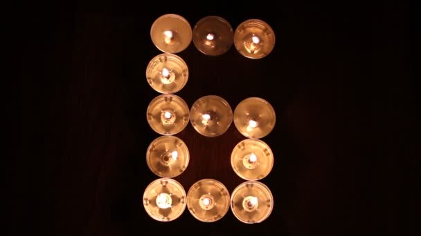 Cifre fatte di candele — Video Stock