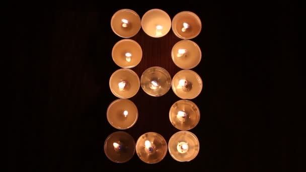 Cifre fatte di candele — Video Stock