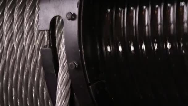Indústria pesada - corda de aço, hawser — Vídeo de Stock