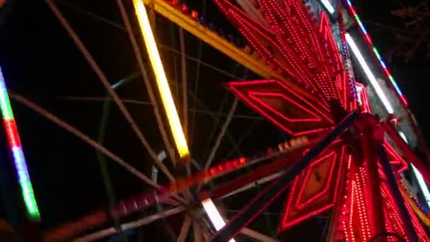 Ferris wheel at night — Stock Video