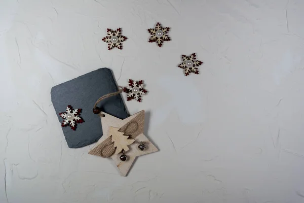 Wooden Christmas Decorations Stone — Stockfoto