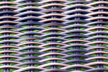 kahverengi hasır rattan doku dikey yakın çekim ayrıntı piknik sepeti