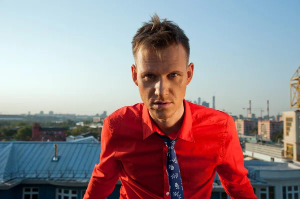 A man in a red shirt — Stock Photo, Image