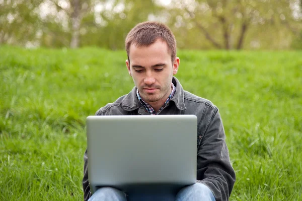 Young man with notebook — Stock Photo, Image