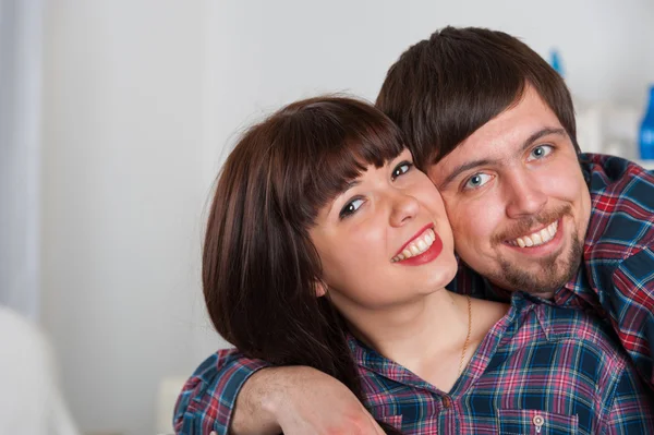 Portrait of love couple at home — Stock Photo, Image