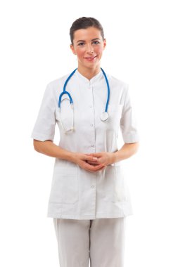 Steteskoplu kadın doktor.