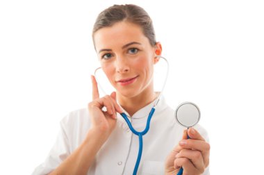 Steteskoplu kadın doktor.