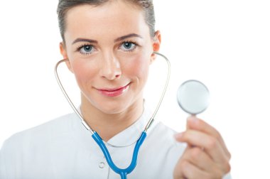 Steteskoplu kadın doktor.