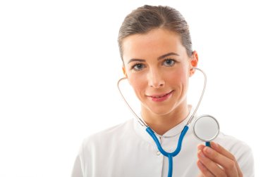 Steteskoplu kadın doktor.