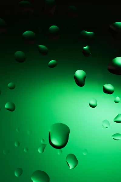 Green water drops — Stock Photo, Image