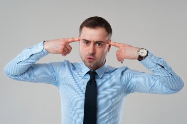 baş parmak ile iş adamı