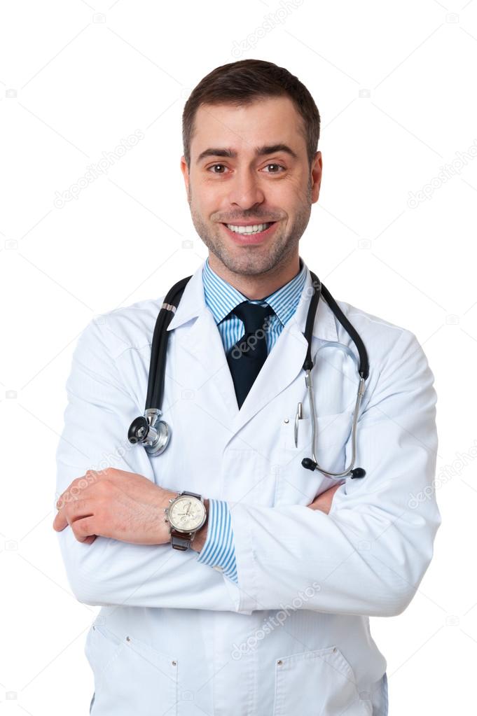 Smiling doctor man