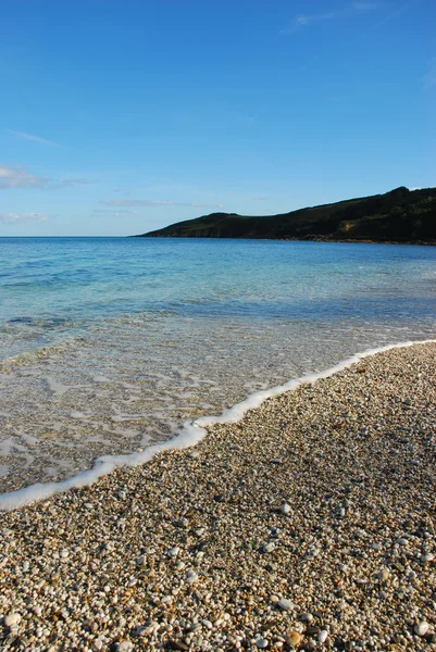 güneşli sahil sahne maenporth, falmouth, Cornwall