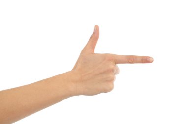 kadın eli gösteren işaret parmağı silah işareti