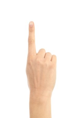 kadın eli gösteren işaret parmağı yukarıya