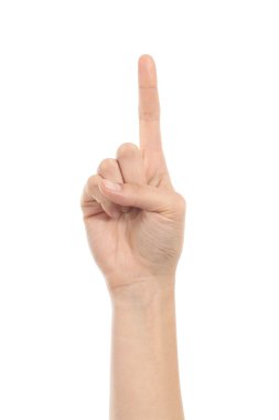 kadın eli gösteren işaret parmağı yukarıya