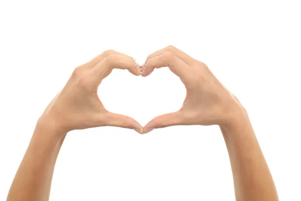 Woman hands making a heart shape — Stock Photo, Image