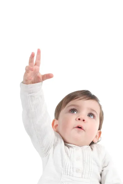 Baby trying to reach something up — Stock Photo, Image