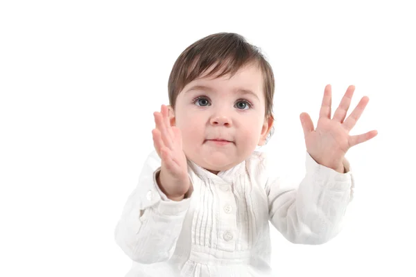 Baby klappen gelukkig — Stockfoto