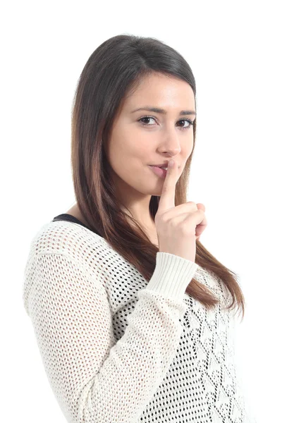 Mujer hermosa pidiendo silencio — Foto de Stock