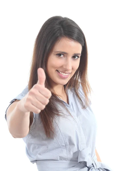 Beautiful woman with thumb up — Stock Photo, Image