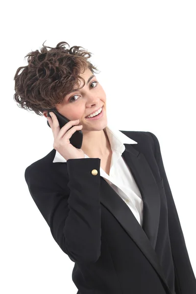 Hermosa mujer de negocios hablando en el teléfono móvil — Foto de Stock