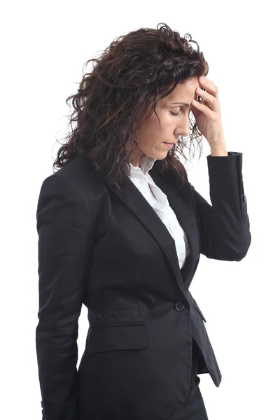 Beautiful mature businesswoman stressed with a headache — Stock Photo, Image