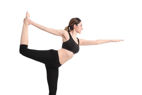 Beautiful woman doing a yoga pose — Stock Photo, Image