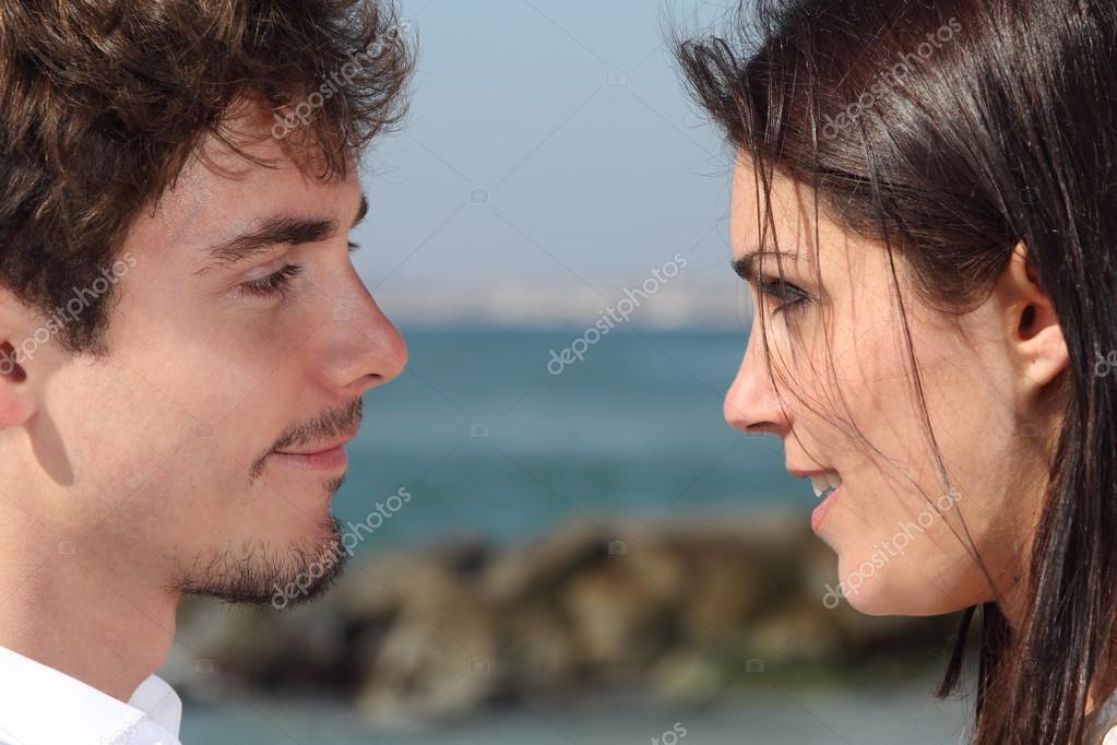 Romantic Couple Looking At Each Other Background, Profile Pictures