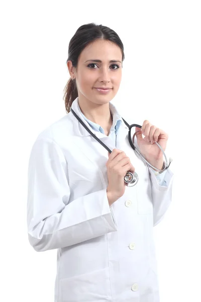 Attraente medico femminile con uno stetoscopio — Foto Stock