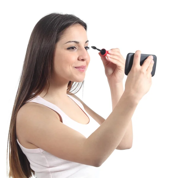 Menina adolescente bonita fazendo-se — Fotografia de Stock