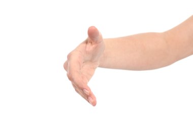 karşılıklı için hazır bir kadın elinin Önden Görünüm