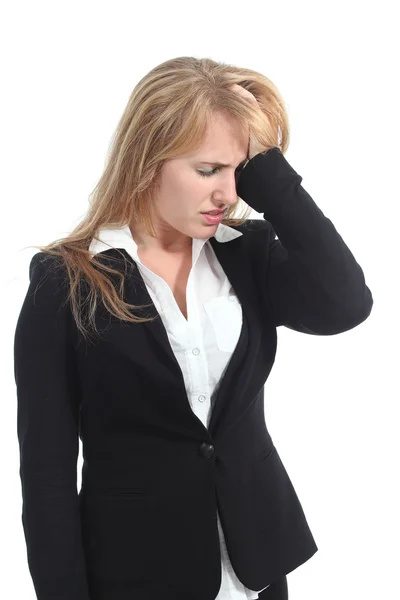 Stressed businesswoman with her hand in forehead Royalty Free Stock Photos