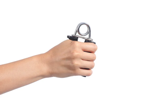 Woman hand holding and using a hand grip — Stock Photo, Image