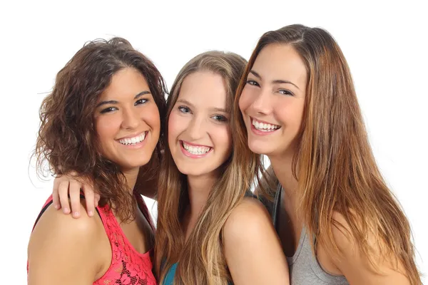 Group of three women laughing and looking at camera — Stock Photo, Image