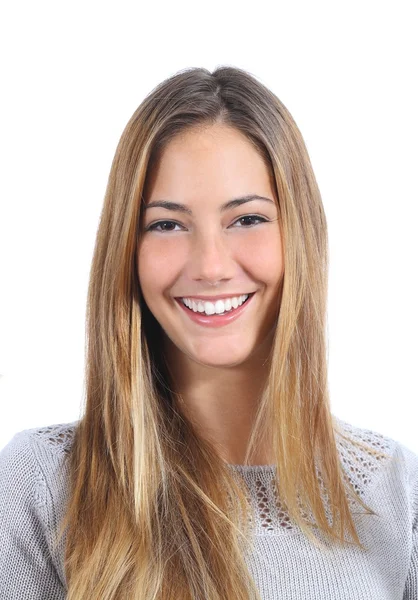 Portret van een jonge vrouw met een perfecte glimlach — Stockfoto