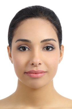 Front view of a smooth woman facial clipart