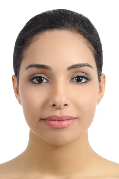 Vista frontal de una mujer suave facial — Foto de Stock