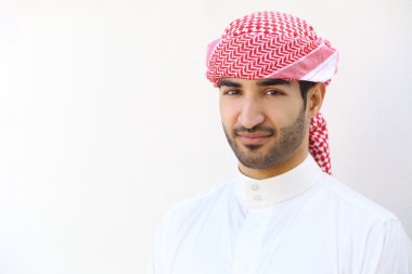 Portrait of an arab saudi man outdoor clipart