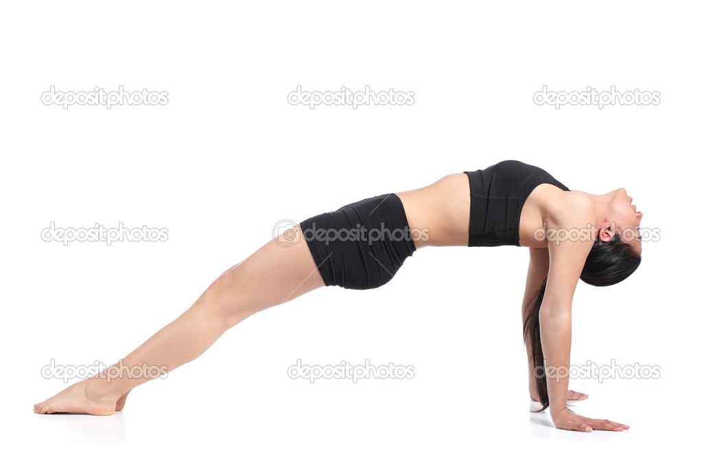 Fitness woman stretching with a flexibility exercise