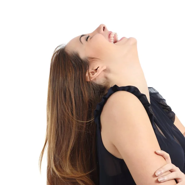 Portrait of a funny woman laughing — Stock Photo, Image