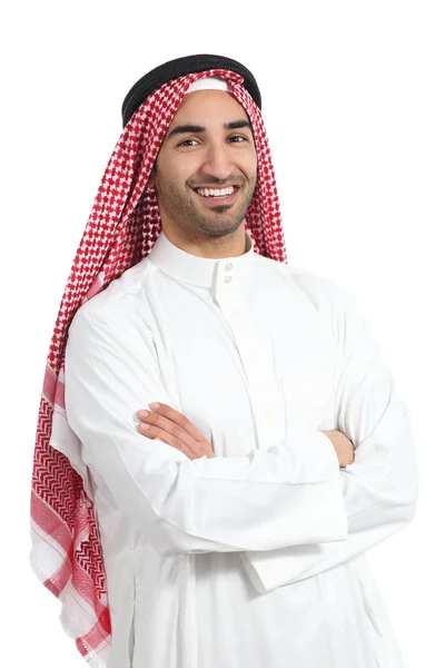 Árabe saudí emirata al hombre posando con los brazos cruzados — Foto de Stock