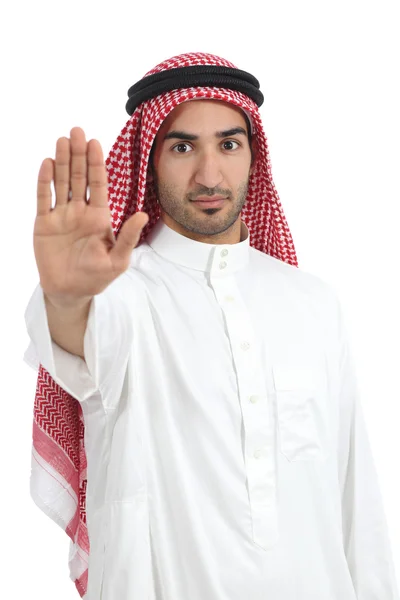 Arabischer Saudi-Mann gestikuliert mit der Hand — Stockfoto