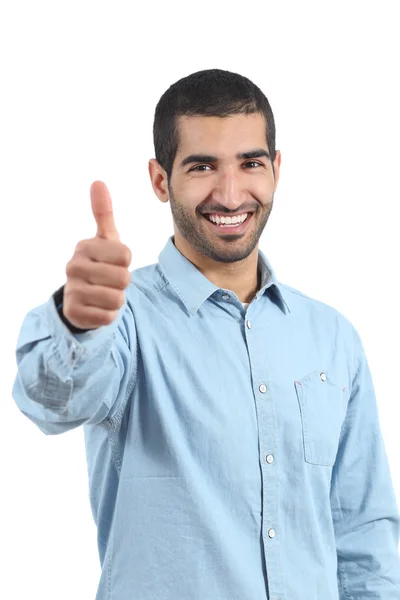 Arab casual happy man gesturing thumbs up — Stock Photo, Image