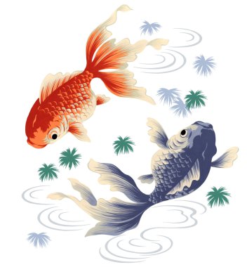 Japan goldfish, clipart