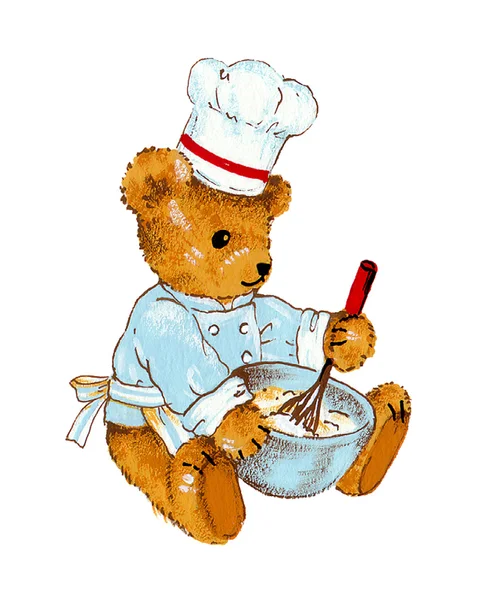 蛋糕工匠的熊 — 图库照片