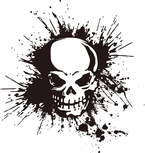 Een splatter en de schedel — Stockvector