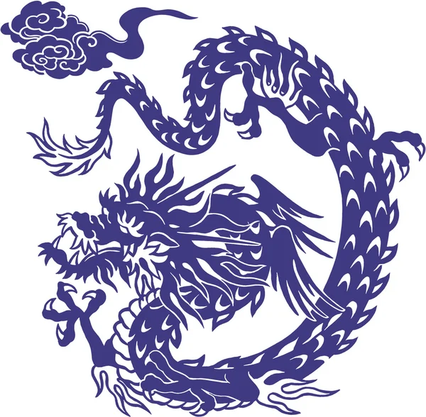 Japanesque dragon — Stok Vektör