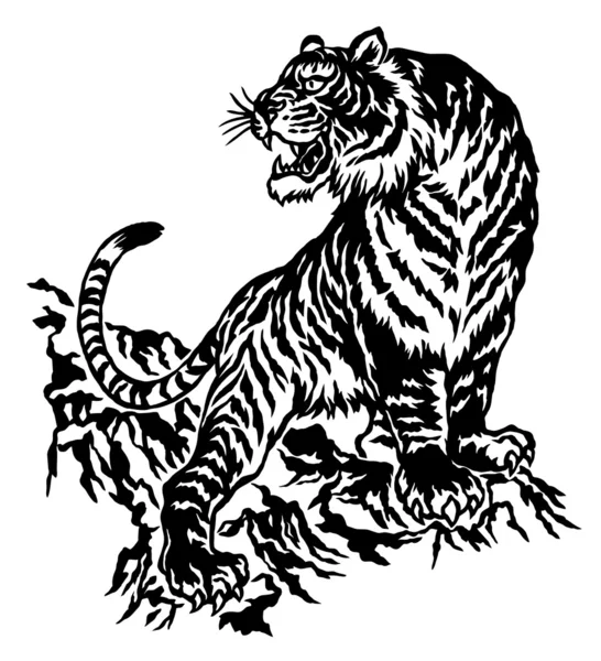 Japanesque tijger — Stockvector